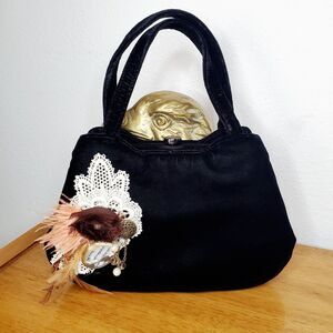 III State Womens Velvet Purse Mini Clutch Victorian Party Boho Evening Kiss Lock